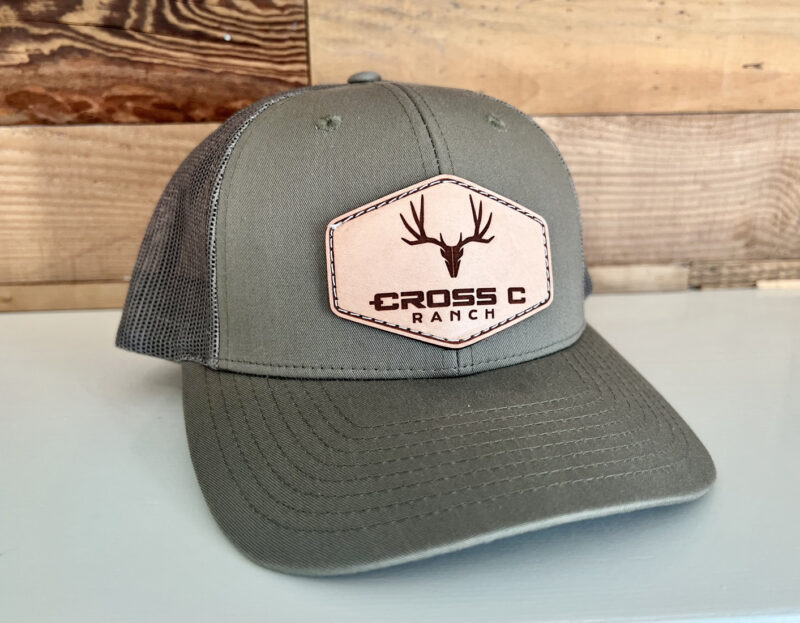 Cross C Leather Patch OLIVE Snapback | The Cross C Ranch | Wyoming ...